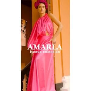 Mar A Mar Luz Rosa One Sleeve Pink Dress Large